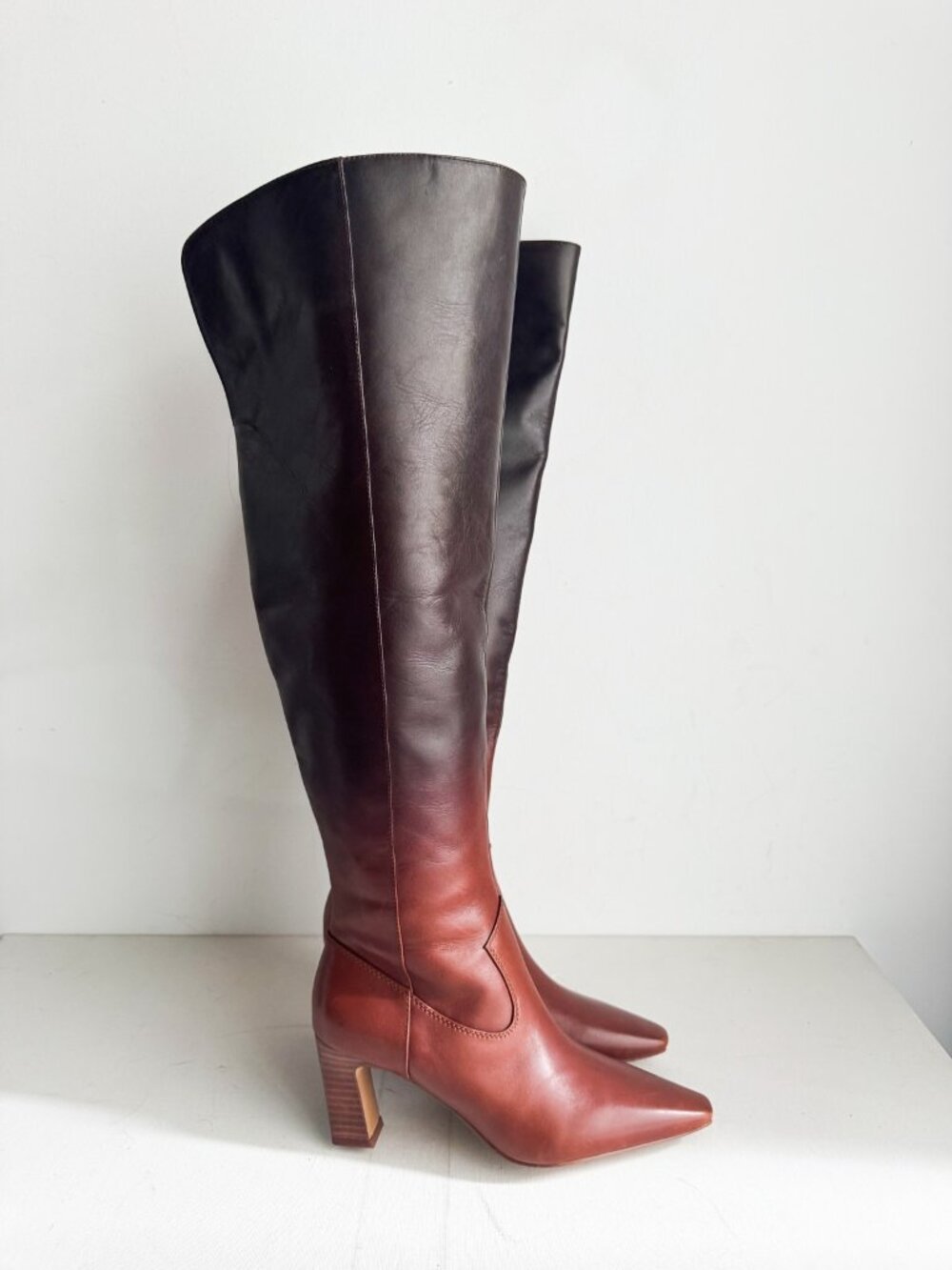 VINCE CAMUTO SHALIE 2 OVER-THE-KNEE BOOT Brown Ombré 7M WIDE CALF